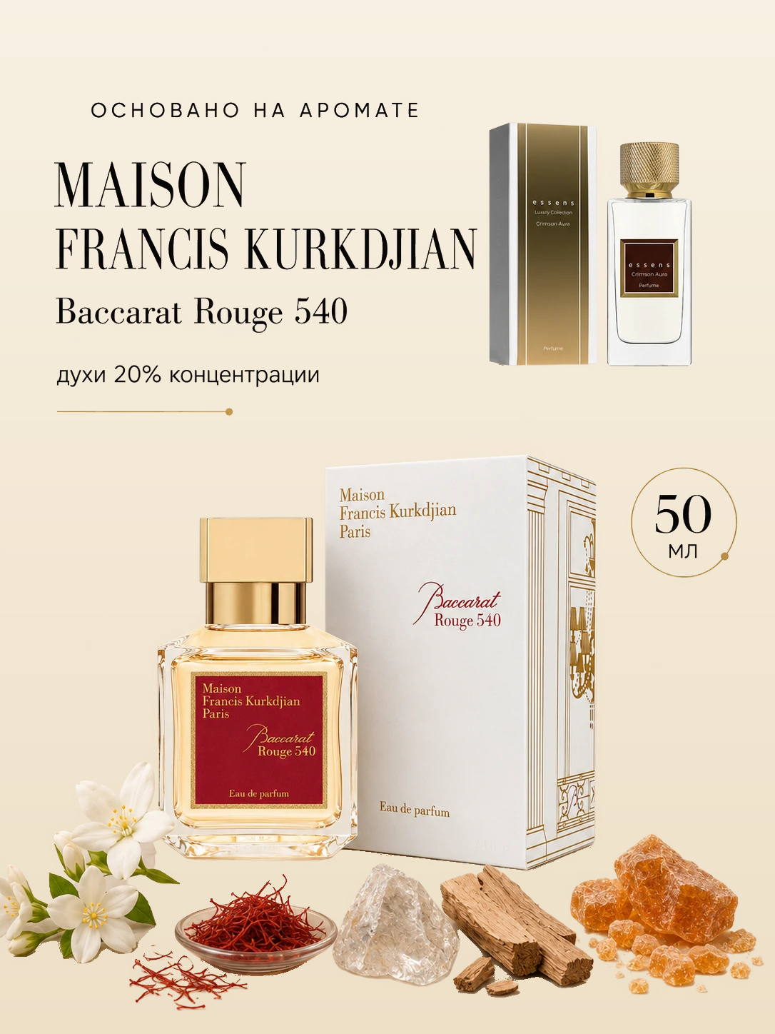Для любителей Maison Francis Kurkdjian - Baccarat Rouge 540 50 мл Luxury 04/Blanc 02 ESSENS · lux04