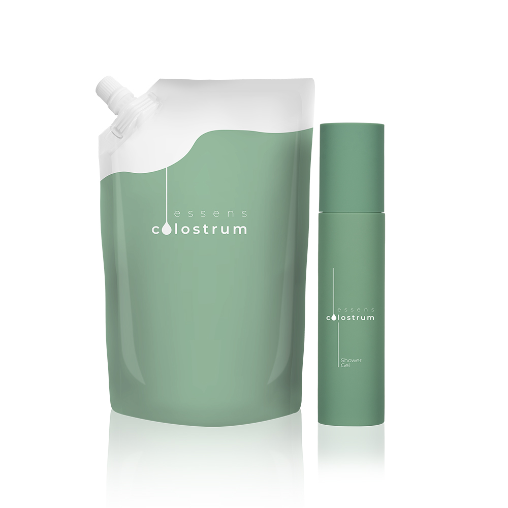 Набор – Гель для душа Colostrum + Наполнитель (150 мл + 500 мл) ESSENS · setcol14